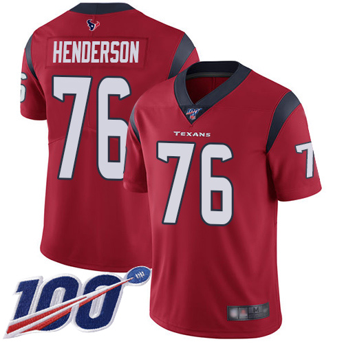 Houston Texans Limited Red Men Seantrel Henderson Alternate Jersey NFL Football #76 100th Season Vapor Untouchable